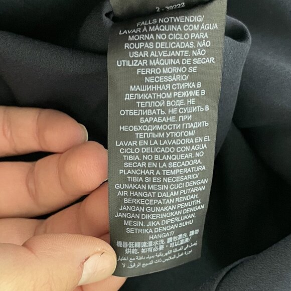 Tory Burch Womens Jane Shirt Dress Size 4 Navy Blue Crepe de chine ruffle NWT - Picture 11 of 14